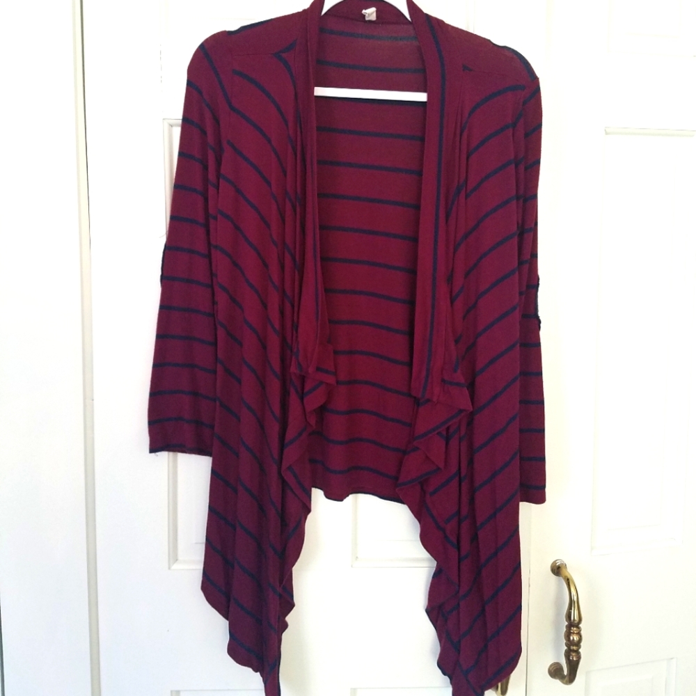 PinkBlush burgundy stripe maternity cardigan